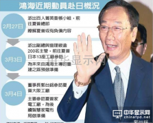 鸿海传派200名主管赴日 鸿夏本周可望签约