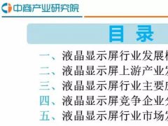 2016年中国液晶显示屏行业研究分析报告