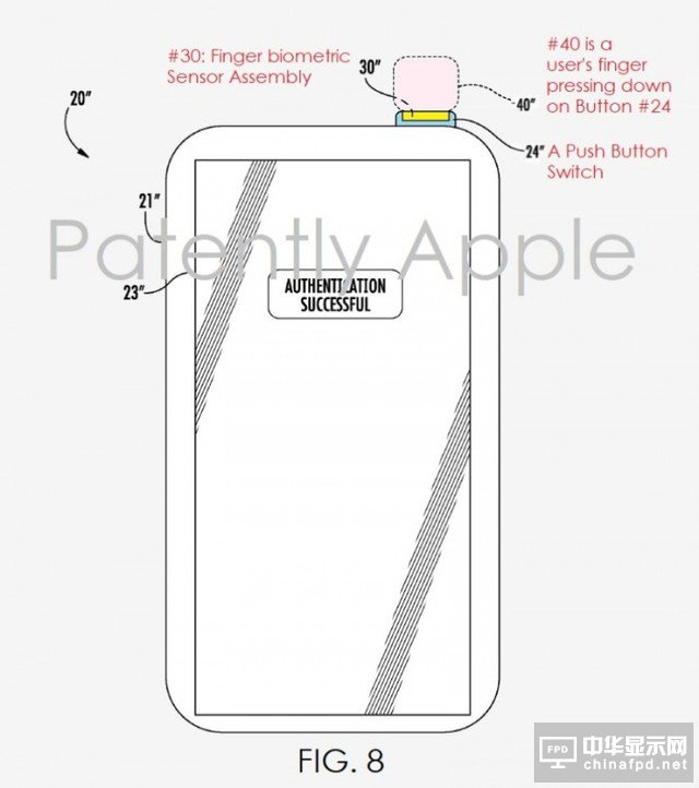 苹果获得电源键集成 Touch ID 专利 